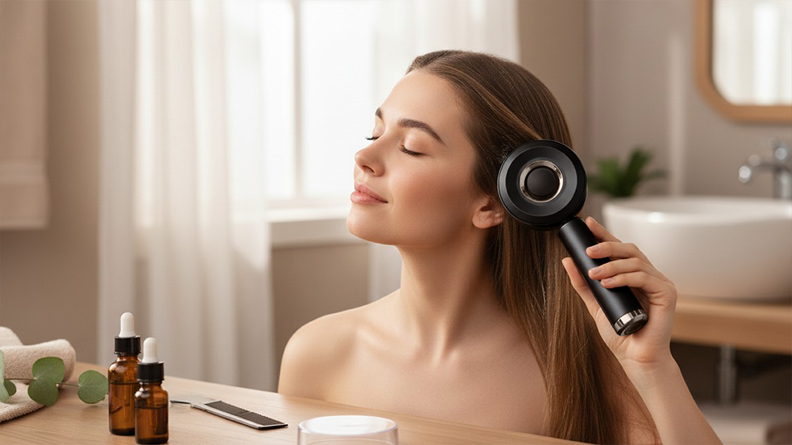 Elektrischer Haaröl Applikator mit Kopfmassage